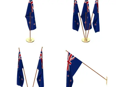 New Zealand Flag Pack 3D model