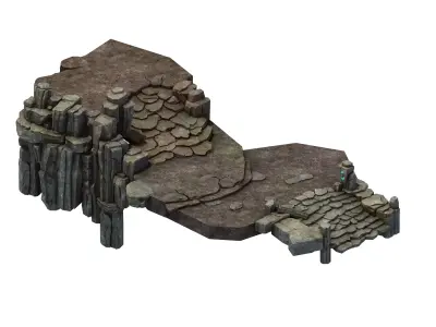 Stone Fallen Land - Stone Road Aisle 01 3D model