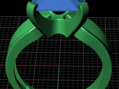 diamond rings for women 3D print model