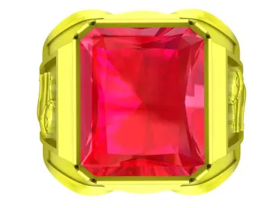 Bold Emerald Cut Signet Ring for Men 3D Model  4984 3D print model