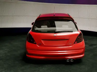 Peugeot 207 3door modified Low-poly 3D model