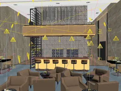 Five Star Hotel Buffet and Bar 3D model