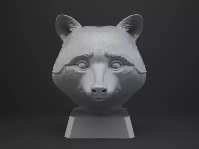 Raccoon Bust - Animal Figurine 3D print model