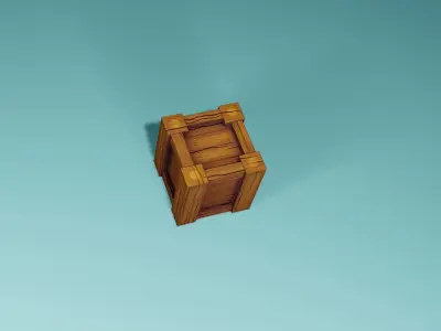 Stylized box Free low-poly 3D model