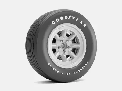15x8 Minilite Wheel and Goodyear Polyglas G60 Tire 3D print model