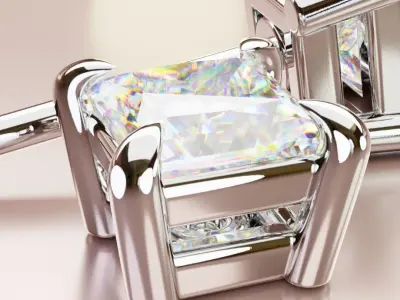 Princess stones ear rings 3D print model