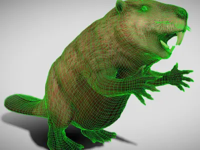 Castoroides The Giant Beaver of the Ice Age Low-poly 3D model