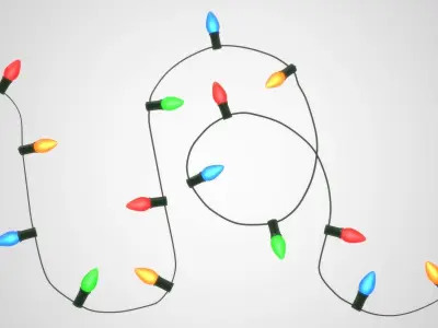 String Christmas Lights V5 Low-poly 3D model