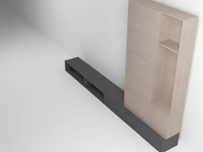 tv unit Low-poly 3D model