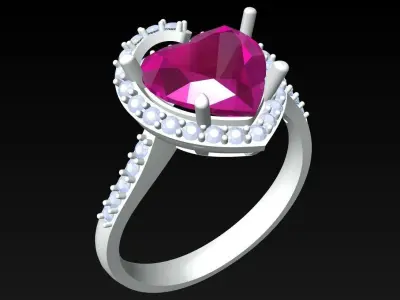 Heart Ring - Womens Rings - N182110 3D print model