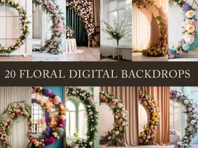 Floral Digital Backdrop Collection Texture