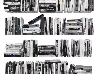 Books 150 pieces 2-3-4 Low-poly 3D model