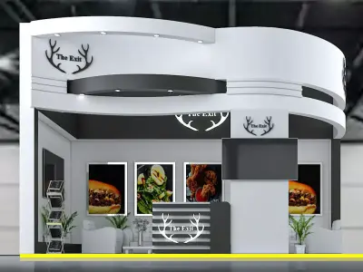 booth 6x4 2 side open  3D model