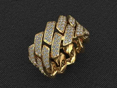 CUBAN RING SQUARE SIZE 10 USA 3D print model