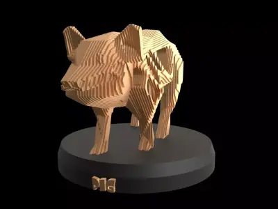 Parametric V Pig Low-poly 3D model