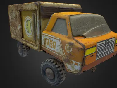 Old USSR Soviet Metal Toy Car URAL BREAD 3D model