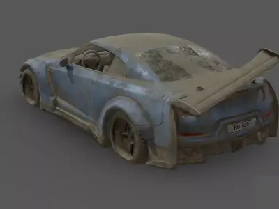 Abandoned Car - Nissan GTR R35 Nismo Low-poly 3D model