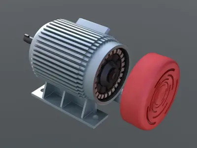 Engine generator  steam wind turbine Motor 3D model