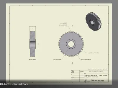 40-Tooth Spur Gear 03 3D print model
