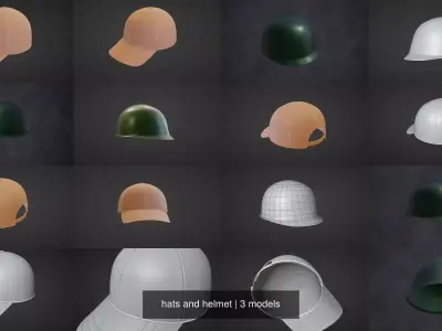 hats and helmet 3D Model Pack