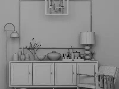 Decorative set Chest and decor 3D model