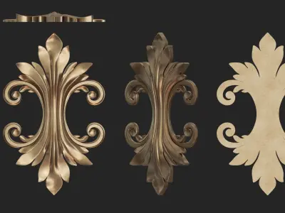 9 Ornament Samples with flat backside 3D print model