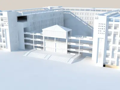 3D Campus School Buildings 002 3D model