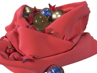 Christmas tree toys set 3D model