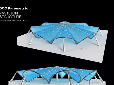 Architectural Pavilion Structure 7 sides 3D model