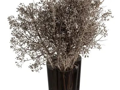 Dry branch Plant in a Glass vase - Bouquet 77 3D model