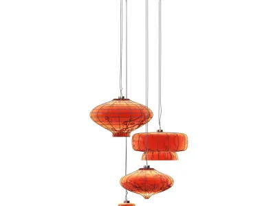 chinese lantern Low-poly 3D model