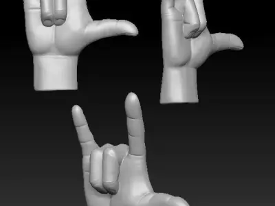 I Love You Hand Model 3D print model