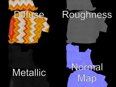 Chevron Patterned Pillow Model Pack Low-poly 3D model