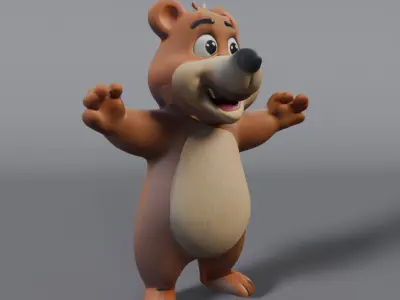 bear statue 3D model purchase
