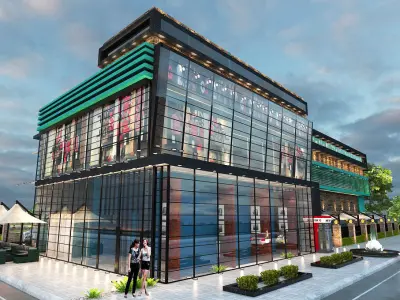 exterior shop mall  3D model