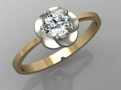 engagement ring  flower 3D print model
