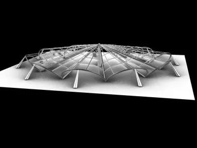 Architectural Pavilion Structure 6 sides 3D model