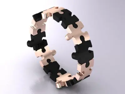 Puzzle ring 3D print model