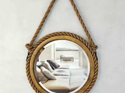 Bayview Hanging Rope Mirror 3D model