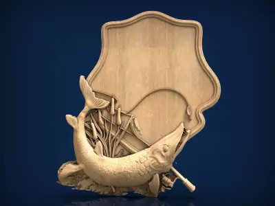 Carved panel painting STL 3D model 20