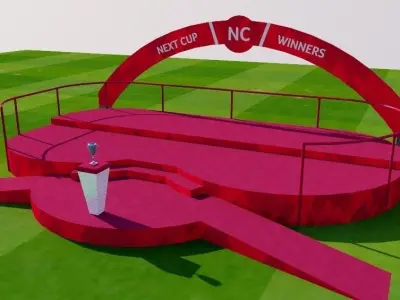 Winner sport podium Low-poly 3D model