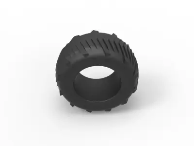 Pulling tractor rear tire 4 Scale 1 to 25 3D print model