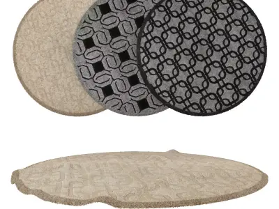Round Rug Set 138 3D model