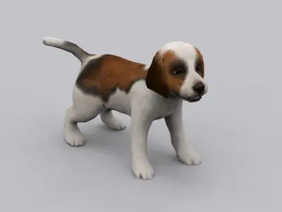 animated dog Low-poly 3D model