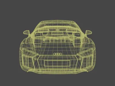 Audi R8 V10 Spyder 2017 Low-poly 3D model