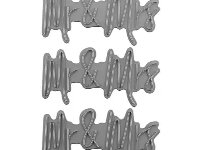 Mr and Mrs Neon Sign 3D model