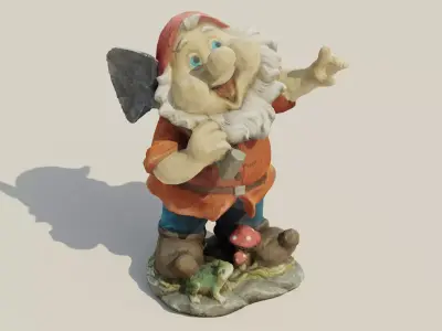 Garden Gnome Statue Low-poly 3D model