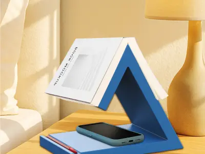 Triangle Book Holder Tablet Kindle Holder  Nightstand Book Stand 3D print model
