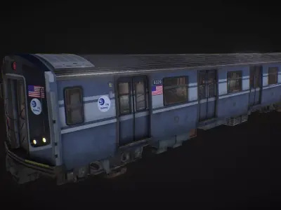 NY Train and Wagon Low-poly 3D model