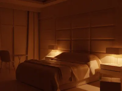 Cozy Bedroom Interior Scene 3D Model 3D model buy
